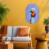 Papegaai - Koksmuts - Vogel - Leuk Wandcirkel Ovaal Forex klein -sfeer4