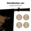Wereldkaart - Goud - Luxe - Aarde - Zwart Wandkleed katoen middel -sfeer2