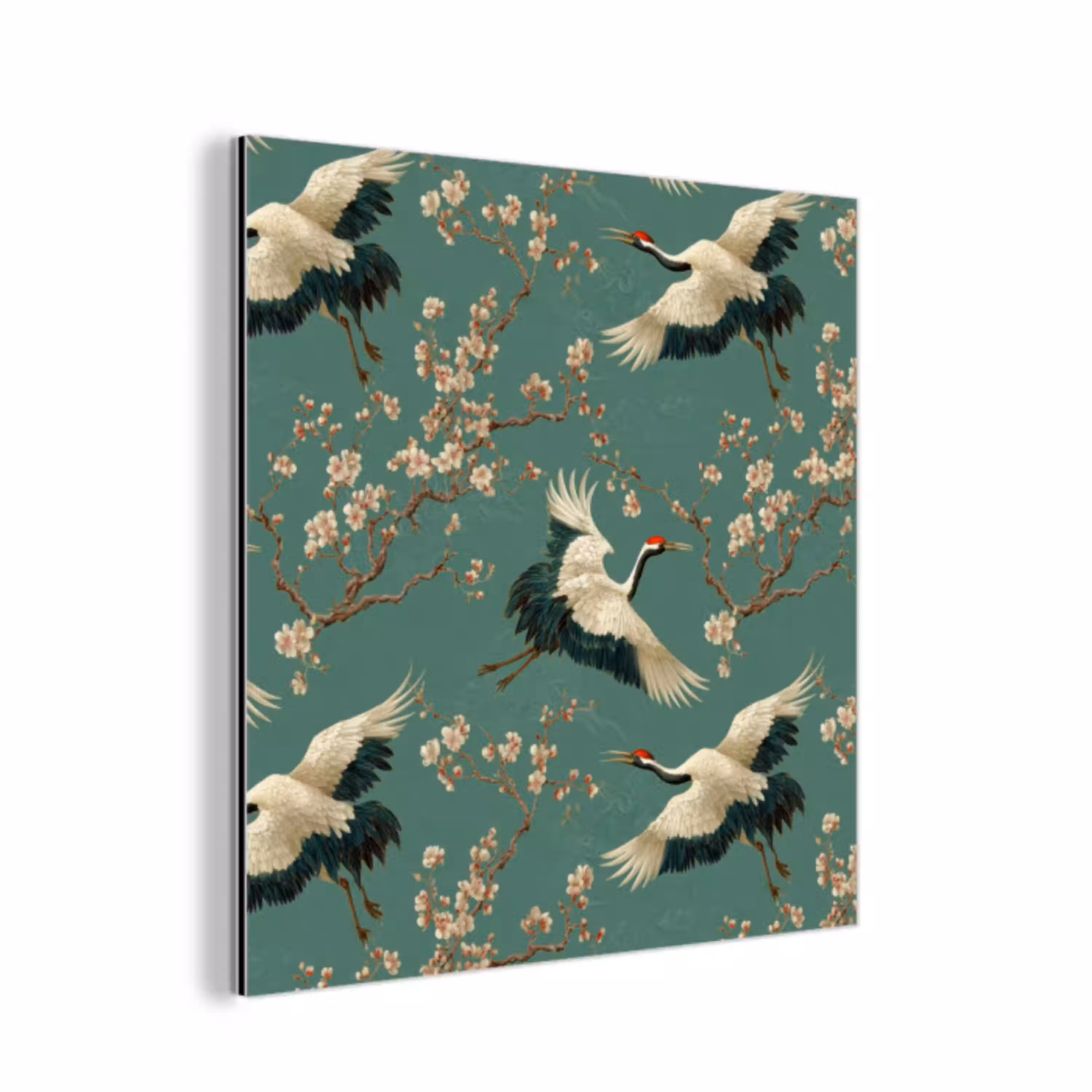 Kersenbloesem - Kraamvogels - Groen aluminium wit klein 46 -3d