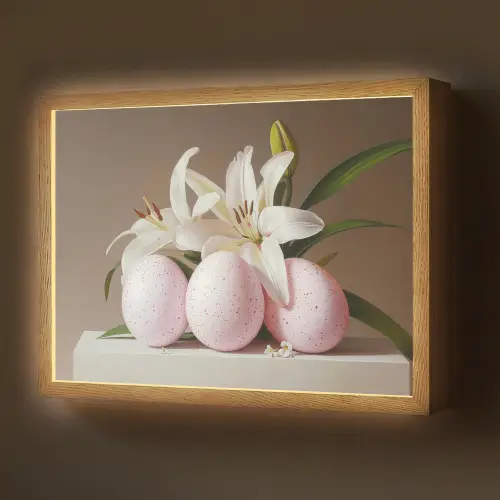 Lelies - Eieren - Pasen Light Box met batterij (Wandlamp) middel -z3d_website
