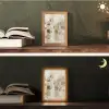 Abstracte vierkanten - Aardetonen - Mistig Light Box met kabel (Tafellamp) klein -sfeer3
