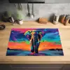 Olifant - Kleurrijk - Lucht - Abstract Inductie beschermer vinyl 3mm klein -sfeer5