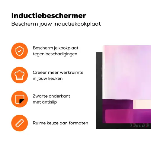 Vlakken - Abstract - Rechthoekig - Oranje Inductie beschermer vinyl 3mm klein -zzzzzzz-td-ups