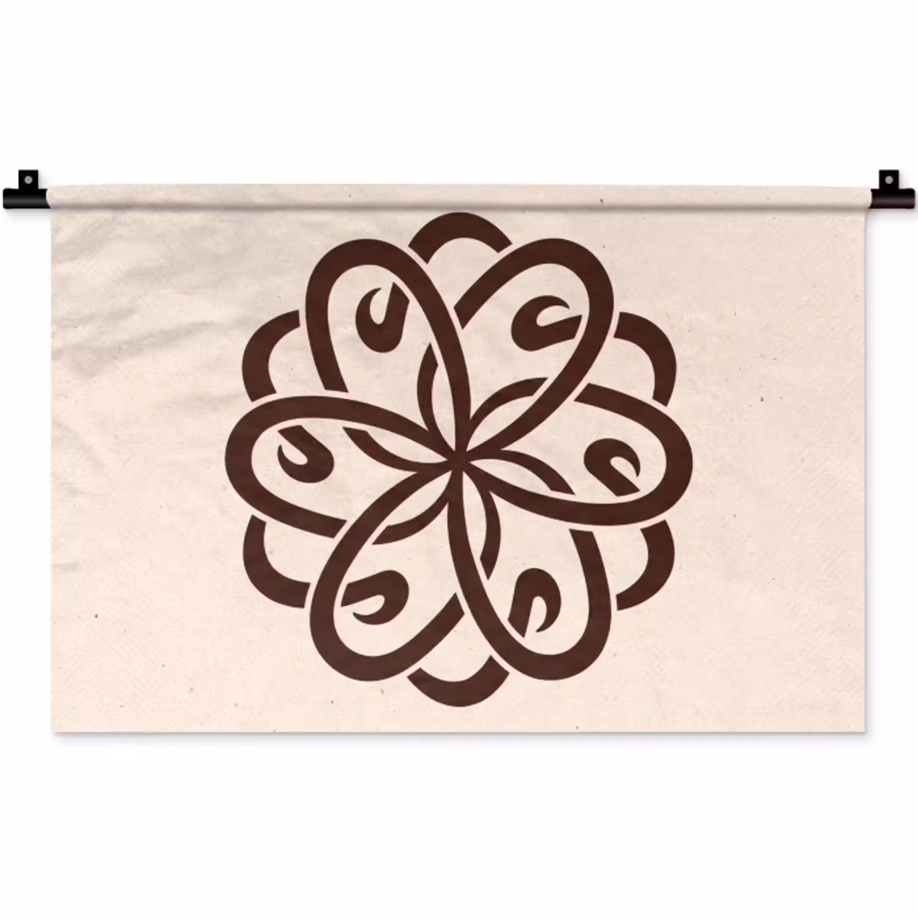 Patroon - Knoop - Abstract - Modern - Bruin Wandkleed katoen klein -zz3d