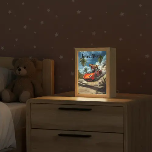 Sportauto - Rood - Dino Light Box met kabel (Kinderlampje) klein -sfeer1_kind