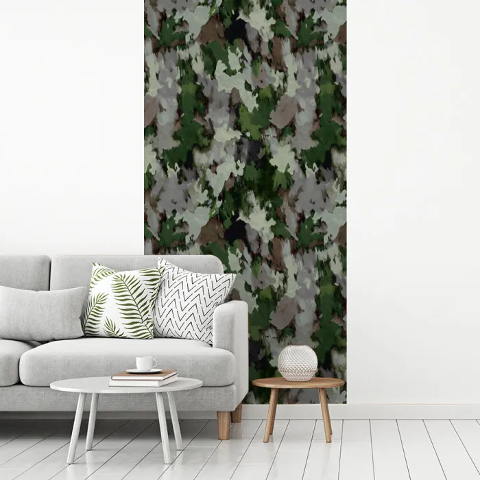 Verfachtig - Boscamouflage - Patroon fotobehang vinyl groot 64 -woonkamer