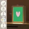 Groen - Hart - Minimalistisch - Valentijn Light Box met kabel (Tafellamp) klein -USP_NL