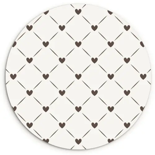 Patroon - Hartjes - Strepen - Ruiten Wandcirkel plexiglas klein 852 -3d