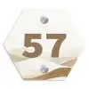 Beige landschap - Traditioneel Naambord Hexagon klein -3d