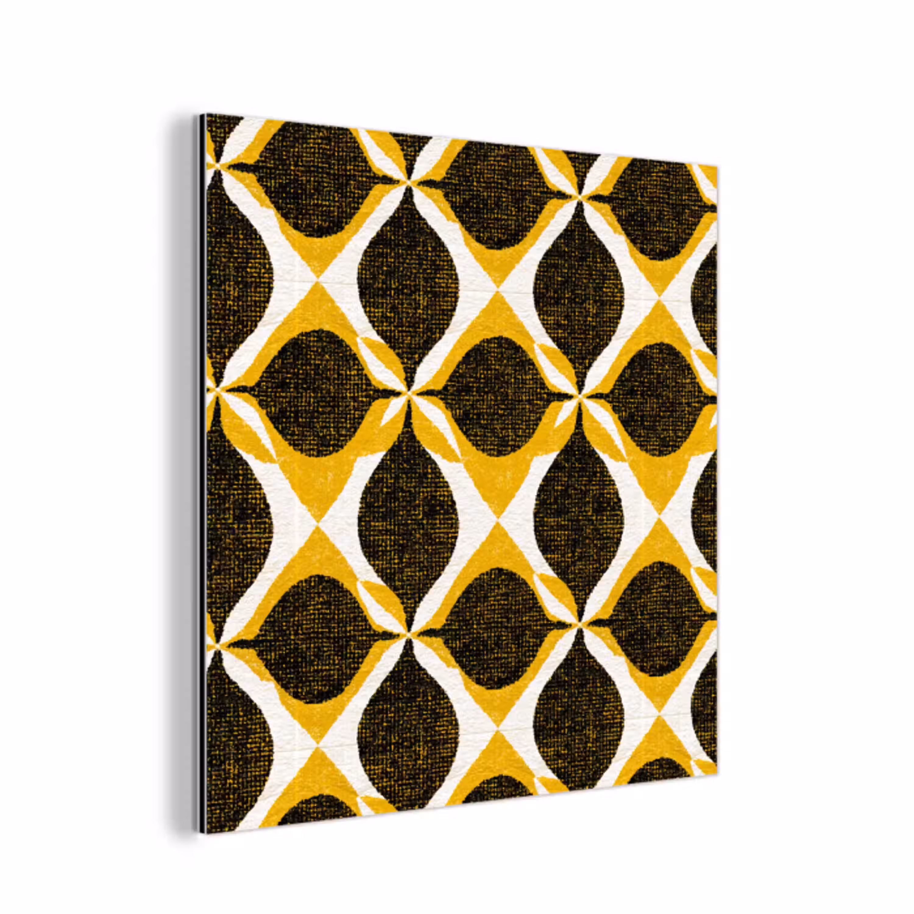 Geel - Zwart - Geometrisch - Retro - Textuur aluminium wit klein 46 -3d