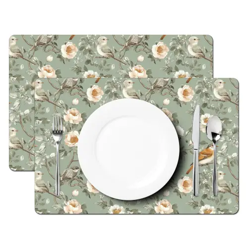 Roze - Vogels - Kleurrijk Placemat vinyl groot 368 -zzsfeer2_Kitchenyeah-website