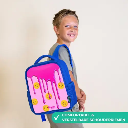Verf - Smiley - Roze Kinderrugzak - Blauw middel -sfeer3_NL