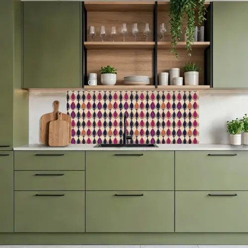 Vintage - Retro - Kleurrijk keuken achterwand 2 middel 871 -sfeer3
