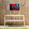 Boombox - Rood - Graffiti - Neon Tuinposter op houten frame 2 cm dik klein -sfeer4