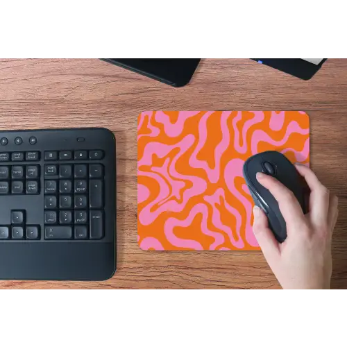 Patroon - Roze - Oranje - Abstract - Modern muismat rubber klein -toetsenbord