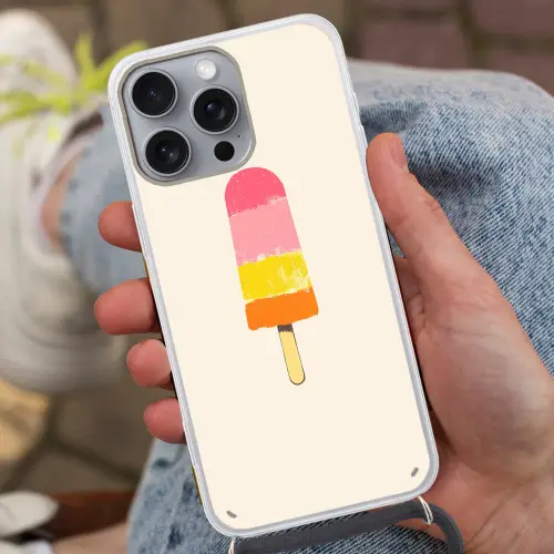 Waterijsje - Retro - Stokje - Roze Hoesje iPhone 16 Pro Max met koord klein -sfeer3