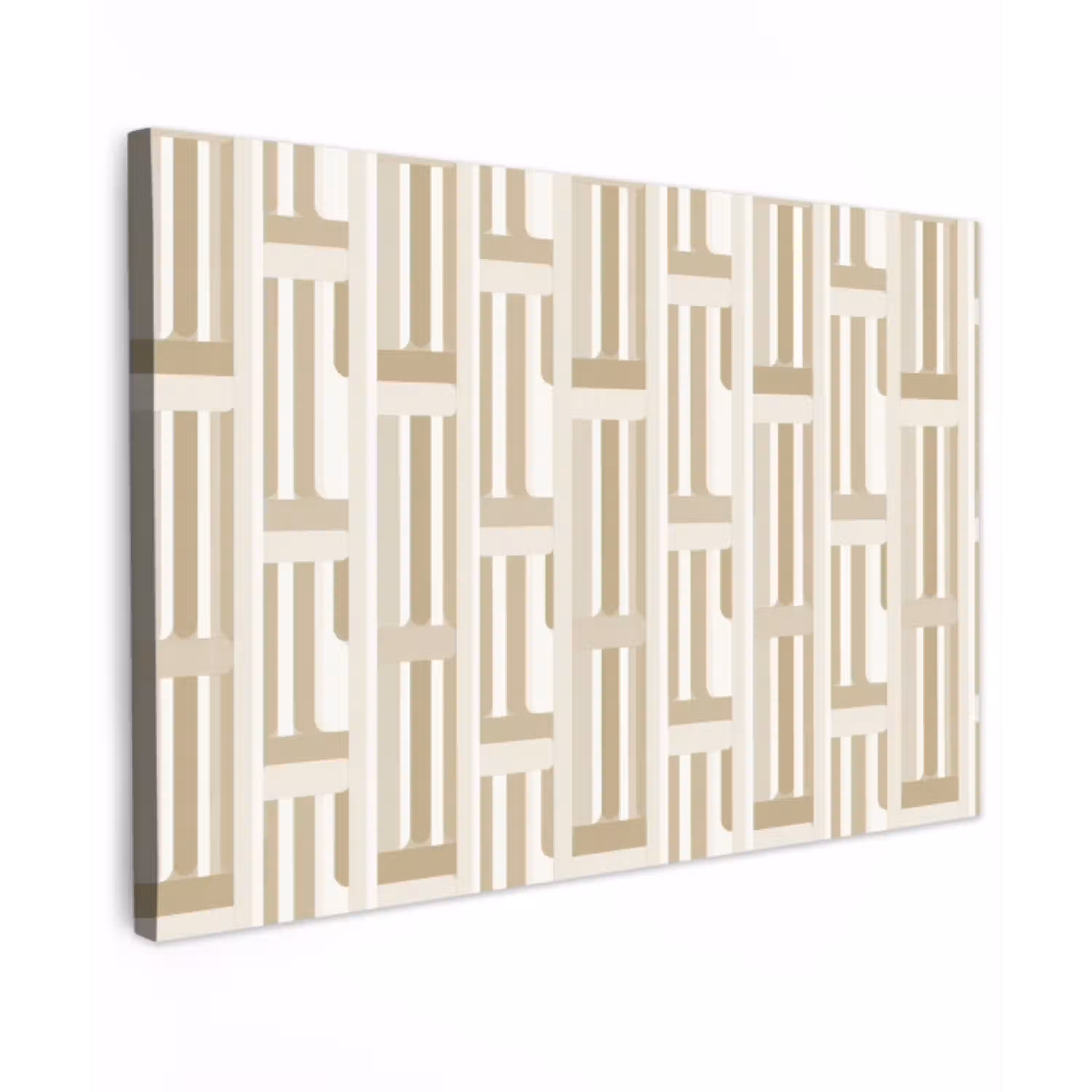 Modern - Geometrisch - Beige Tuinposter op houten frame 2 cm dik klein 845 -3d
