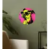 Hond - Zonnebril - Roze - Art Wandcirkel behangsticker klein -sfeer2