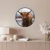 Schotse hooglander - Bruin - Water Fotolijst rond zonder passe partout klein -sfeer3