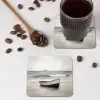 Roeiboot - Zee - Horizon onderzetter kurk middel -sfeer2