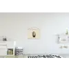 Knuffelbeer - Oranje bloemen - Vriendelijk textielposter latten blank klein -kinderkamer