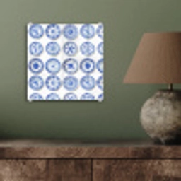 Borden - Bloemen - Patroon - Blauw plexiglas 5mm klein 11 -sfeer3