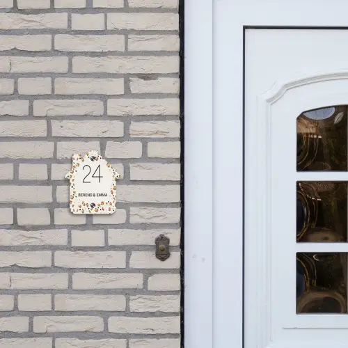 Panterprint rand - Klassiek Naambord Huisje klein -sfeer1