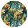 Geel - Bloemen - Groen - Bladeren Wandcirkel kunststof plaat 5mm dik klein 188 -3d