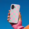 Schaakbord patroon - Groen - Roze - Blokjes Toughcase MagSafe Apple iPhone 17 klein -Sfeer1V
