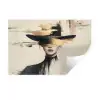 Vrouw - Hoed - Verf Muursticker klein -3d