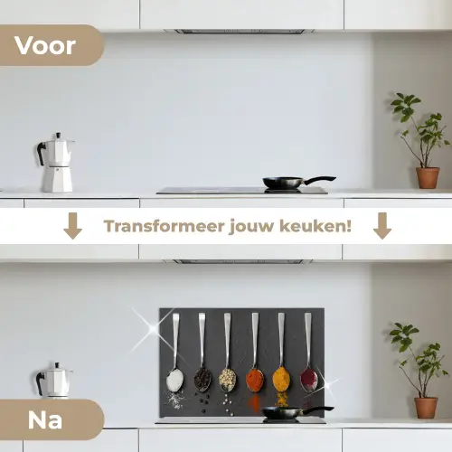 Spiegel van Smaken keuken achterwand spatscherm klein -voor_na_NL