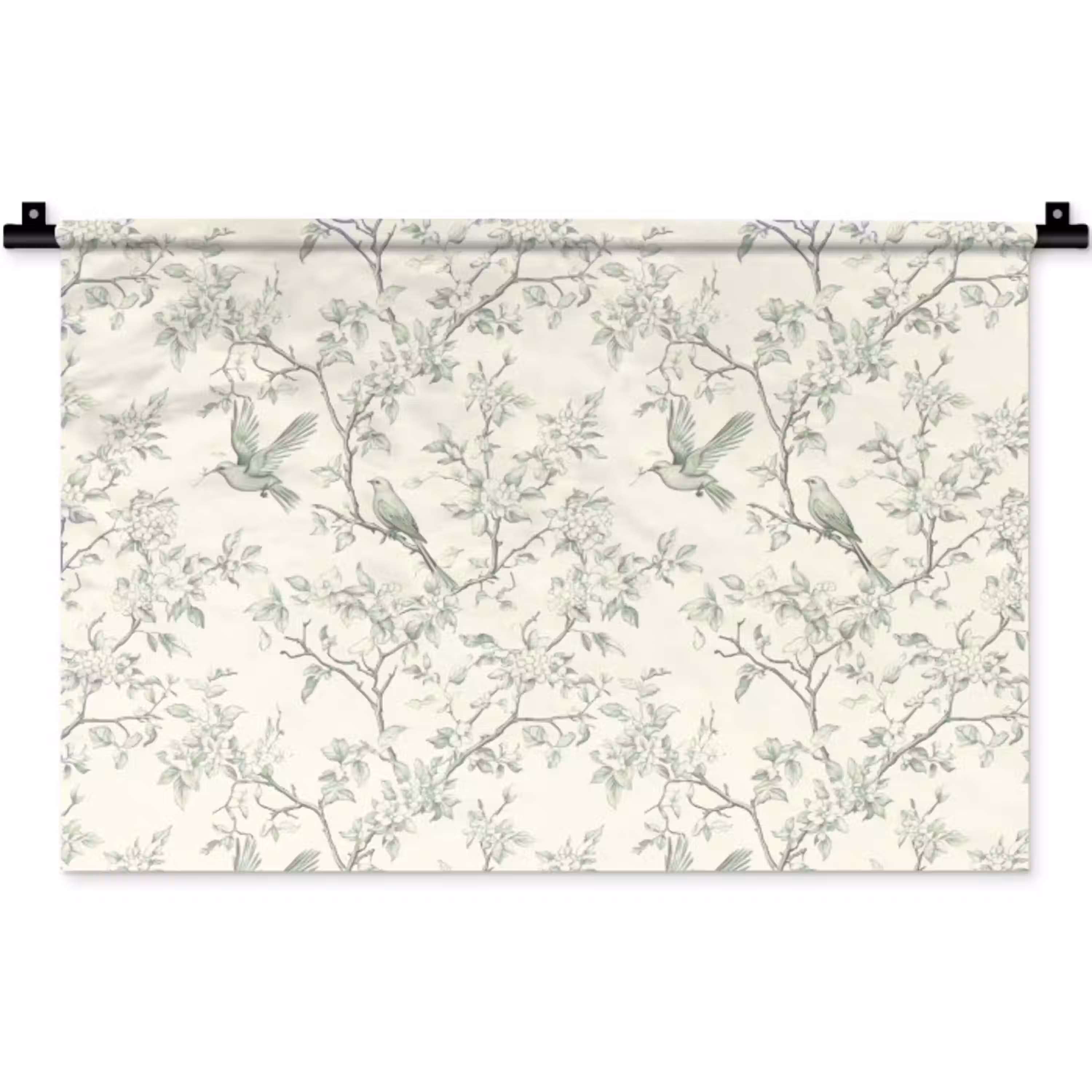 Klassiek - Vogels - Groen Wandkleed katoen klein 269 -zz3d