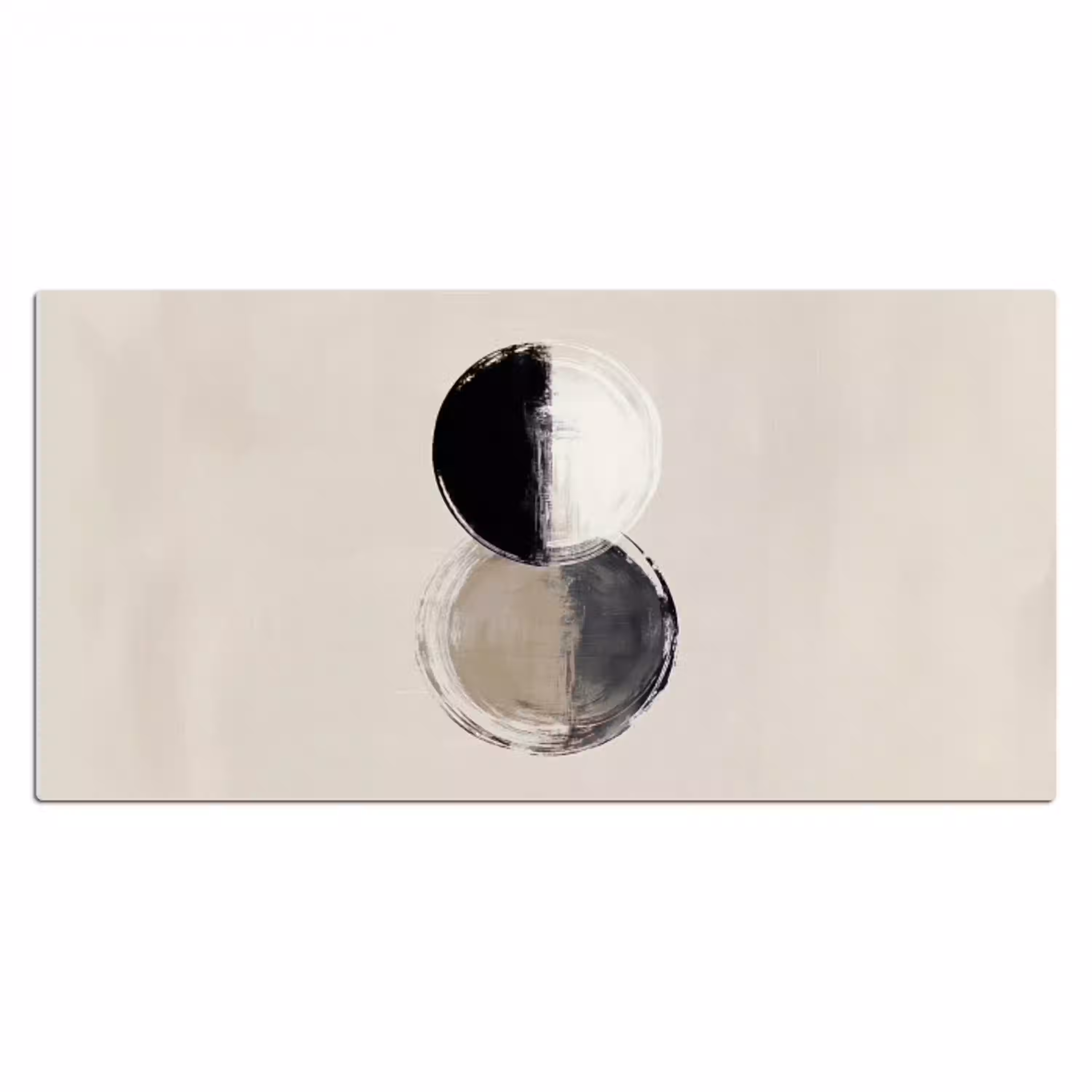 Cirkels - Strepen - Minimalistisch - Zwart Muismat XXL klein -3d_leeg