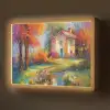 Landschap - Kleurrijk - Olieverf - Kunst Light Box met batterij (Wandlamp) middel -z3d_website