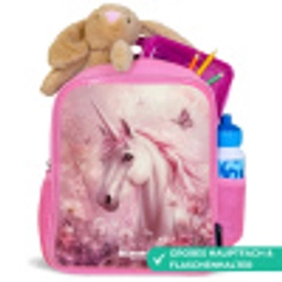 Eenhoorn - Roze - Vlinders - Bloemen Kinderrugzak - Roze middel -inhoud_DE