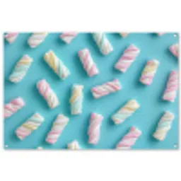Spekjes - Pastel - Snoep - Blauw tuinposter los doek groot -3d
