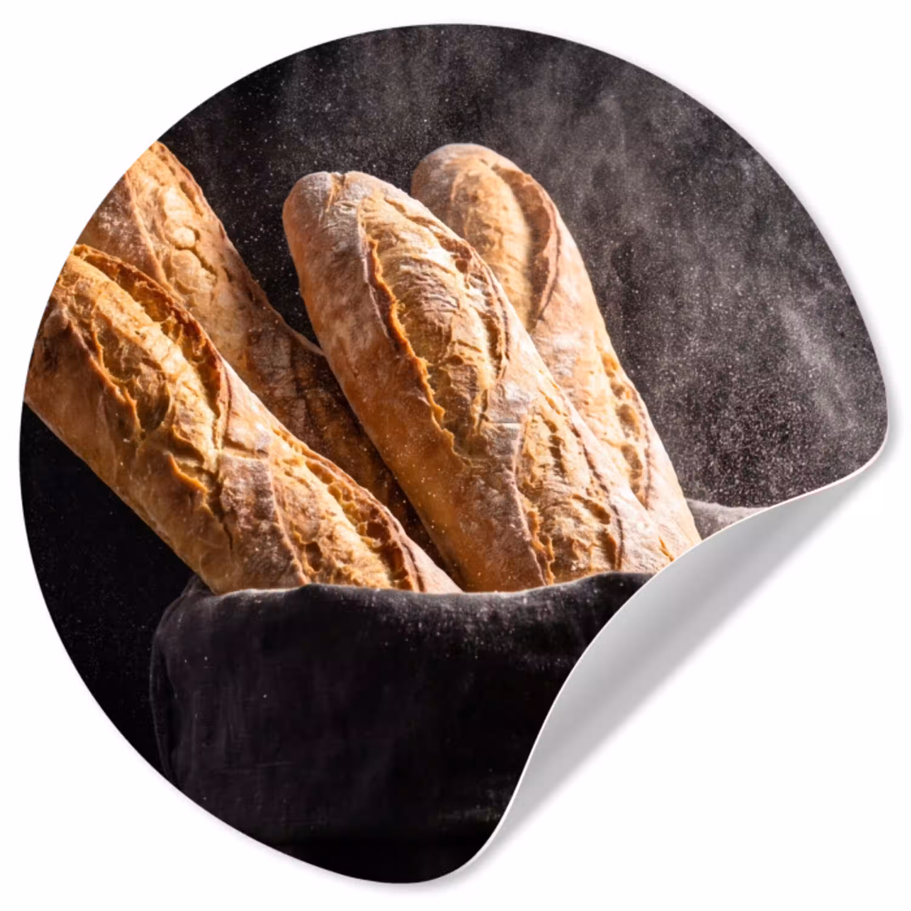 Brood - Zak - Eten Wandcirkel behangsticker klein -3d