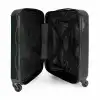 Golvende strepen in groen met grijs NBS - Handbagage koffer - Unisex middel -binnenkant