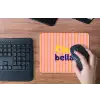 Verticaal - Strepen - Oranje - Ciao bella muismat rubber klein -toetsenbord