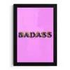 Felroze - Badass - Panterprint - Schaduw fotolijst zwart zonder passe partout klein -3d