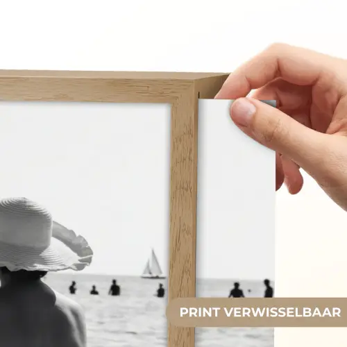 Vrouwen - Zonnehoed - Strand - Zwart - Wit Light Box met batterij (Wandlamp) middel -USP_websiteprintNL