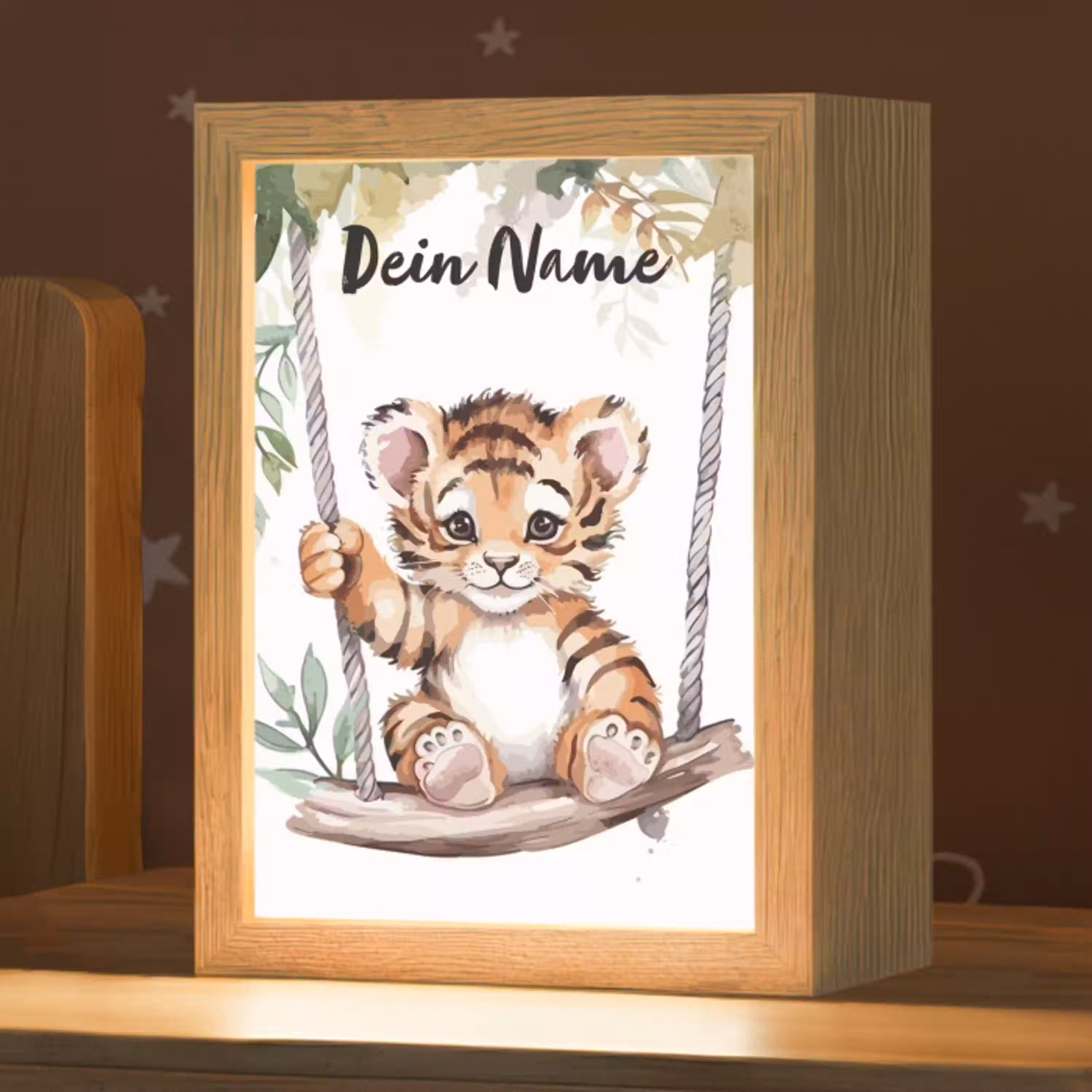 Tijger - Dier - Kinderen - Jungle Light Box met kabel (Kinderlampje) klein -zzz_3d_website