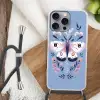 Vlinder - Vleugels - Stippen - Bloemen Hoesje iPhone 16 Pro Max met koord klein -sfeer4