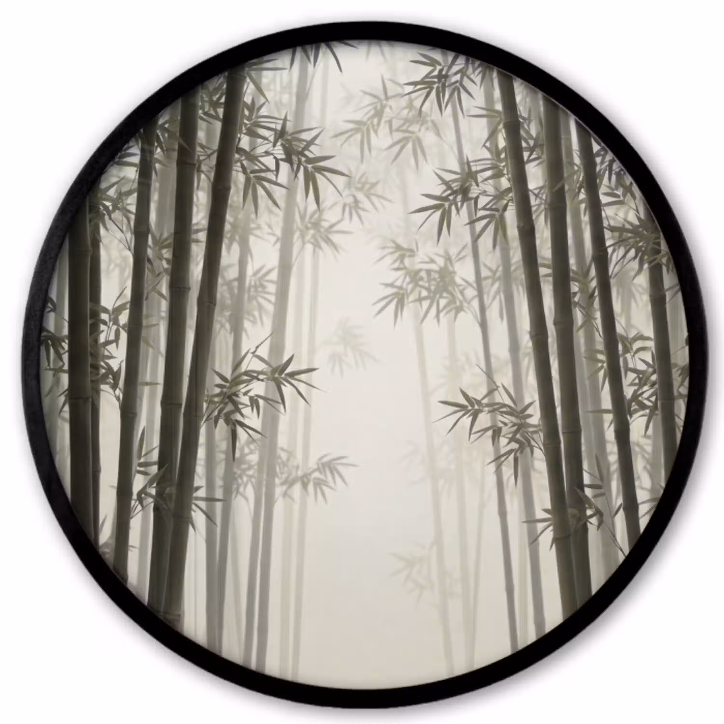 Bamboe - Bos - Mist - Natuur Fotolijst rond zonder passe partout klein -3d