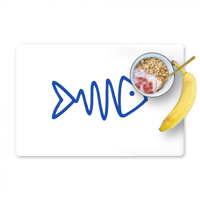 Vis - Minimalistisch - Blauw - Lijn Placemat vinyl groot -zzzproduct_Kitchenyeah-website