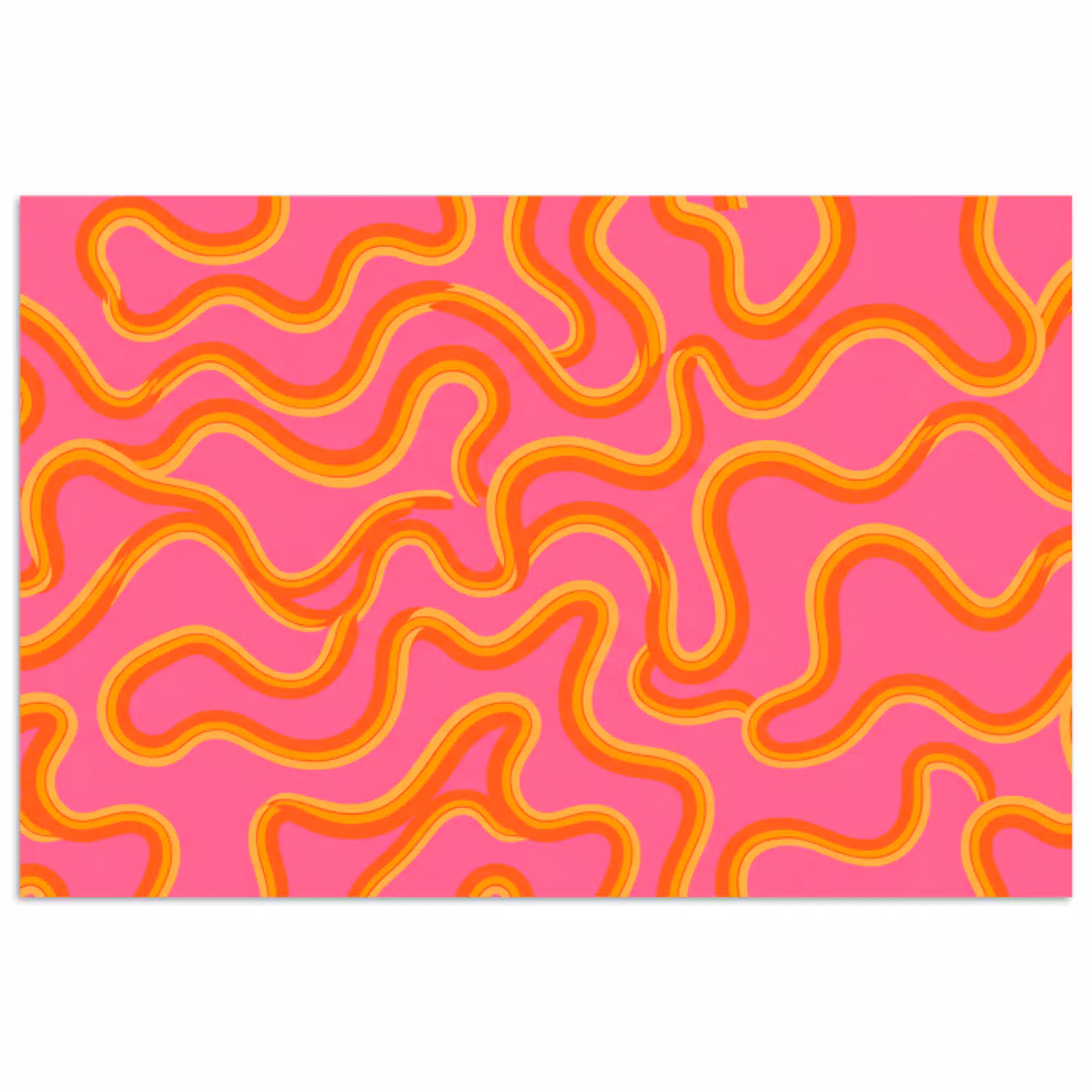 Abstract - Golvende lijnen - Modern - Kleurrijk poster papier klein -3d