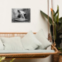 Varken - Schattig - Spaghetti - Zwart wit - Dier tuinposter los doek klein -sfeer7
