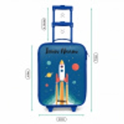 Raket - Planeet - Sterren - Veelkleurig Kinderkoffer - Blauw klein -productfoto_formaten