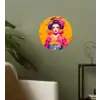 Bloemen - Vrouw - Kimono - Roze Wandcirkel behangsticker klein -sfeer2