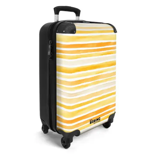 Strepen patroon geel NBS - Handbagage koffer - Kinderen Unisex middel -productfoto_3d